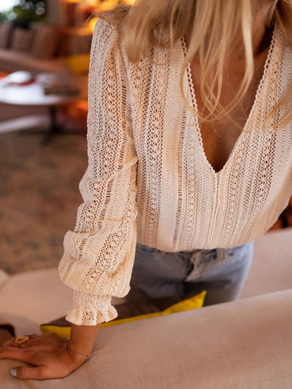 V-neck Long Sleeve Top
